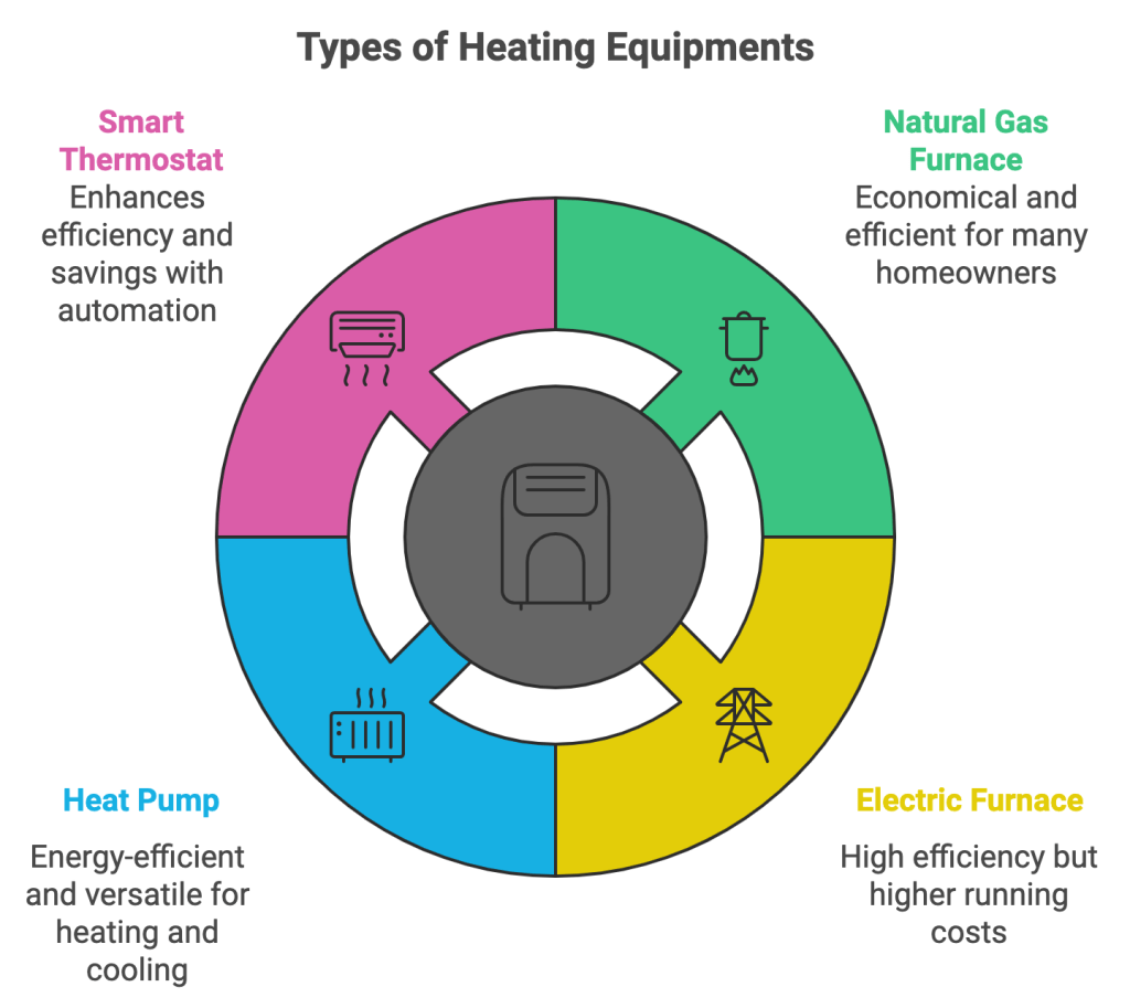 Types of heating equipments